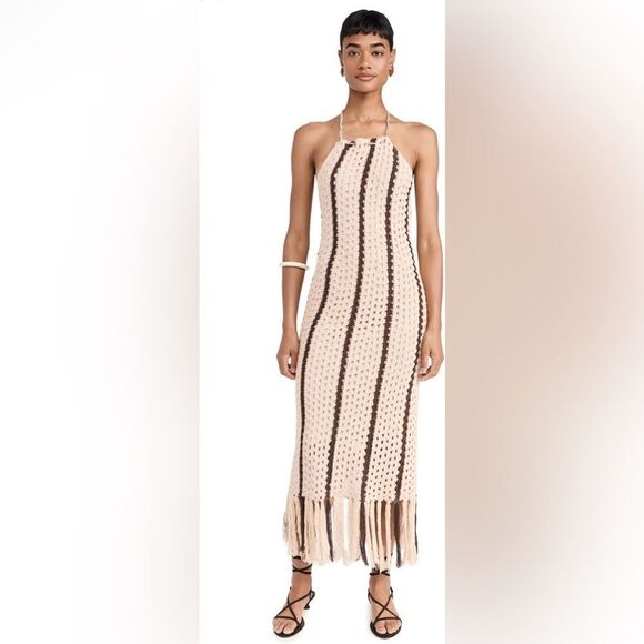 MOON RIVER Women's Halter Fringe Midi Dress size large NWT in packaging - Picture 5 of 8